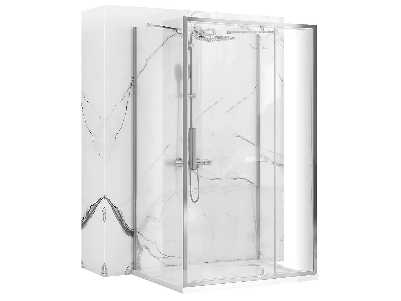 Cabine De Douche Murale Rea Rapid Swing 120X90 Chrome