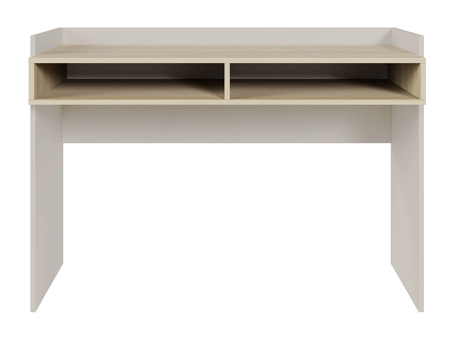 Bureau avec deux niches - 120 × 53 cm - beige cachemire et aspect chêne - TABISE