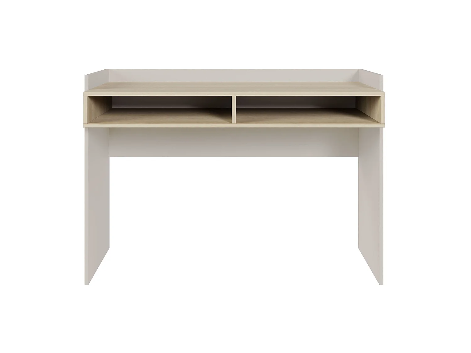 Bureau avec deux niches - 120 × 53 cm - beige cachemire et aspect chêne - TABISE