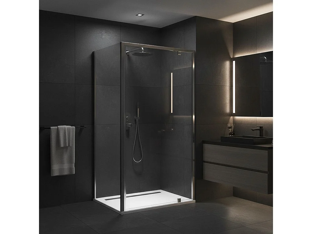 Cabine De Douche D'Angle Rea Primo Swing 80X100 Chrome