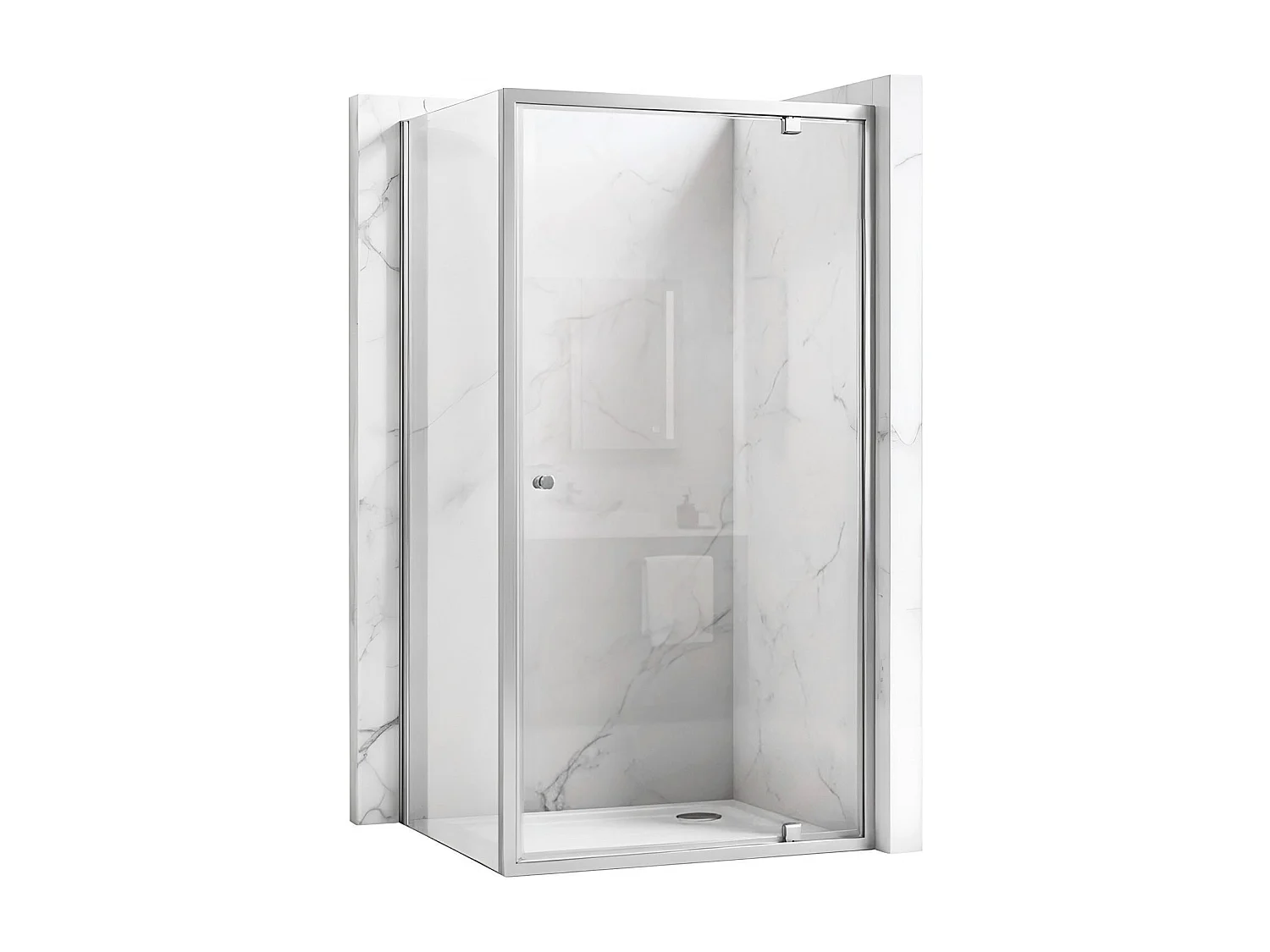 Cabine De Douche D'Angle Rea Primo Swing 80X90 Chrome