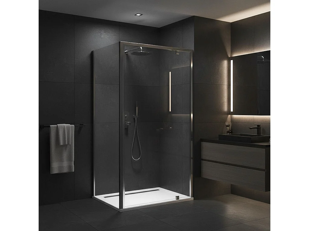Cabine De Douche D'Angle Rea Primo Swing 80X90 Chrome
