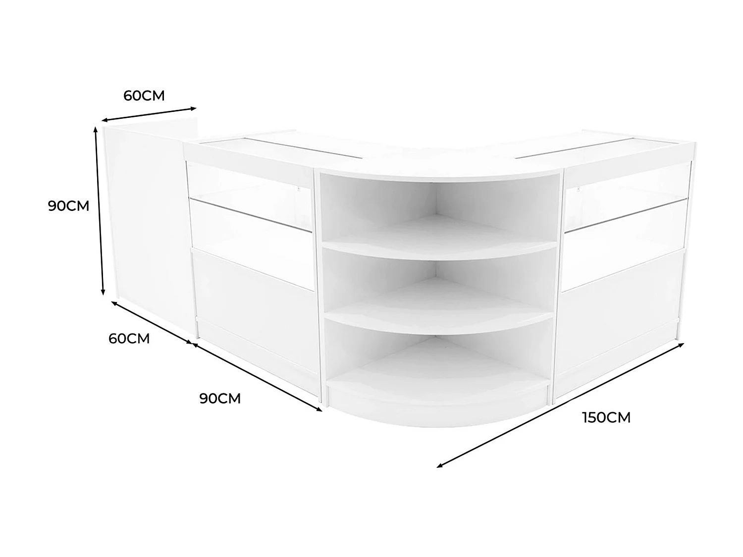 Eclipse LED Verkaufstheken-Set LM60 + C900 (2 Stück)+ TB60 – Weiß
