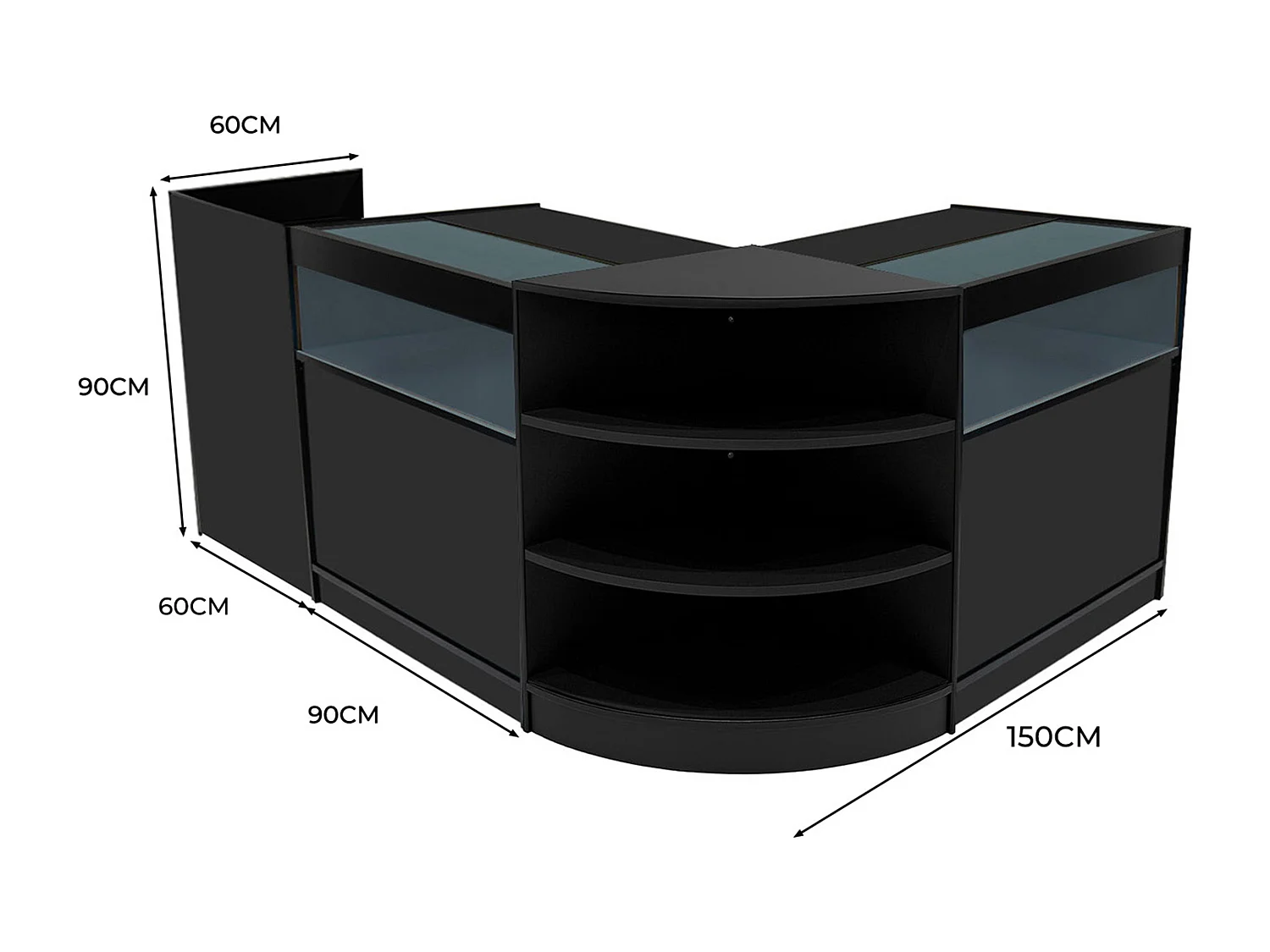 Sagittarius LED Verkaufstheken-Set LM60 + B900 (2 Stück)+ TB60 – Schwarz
