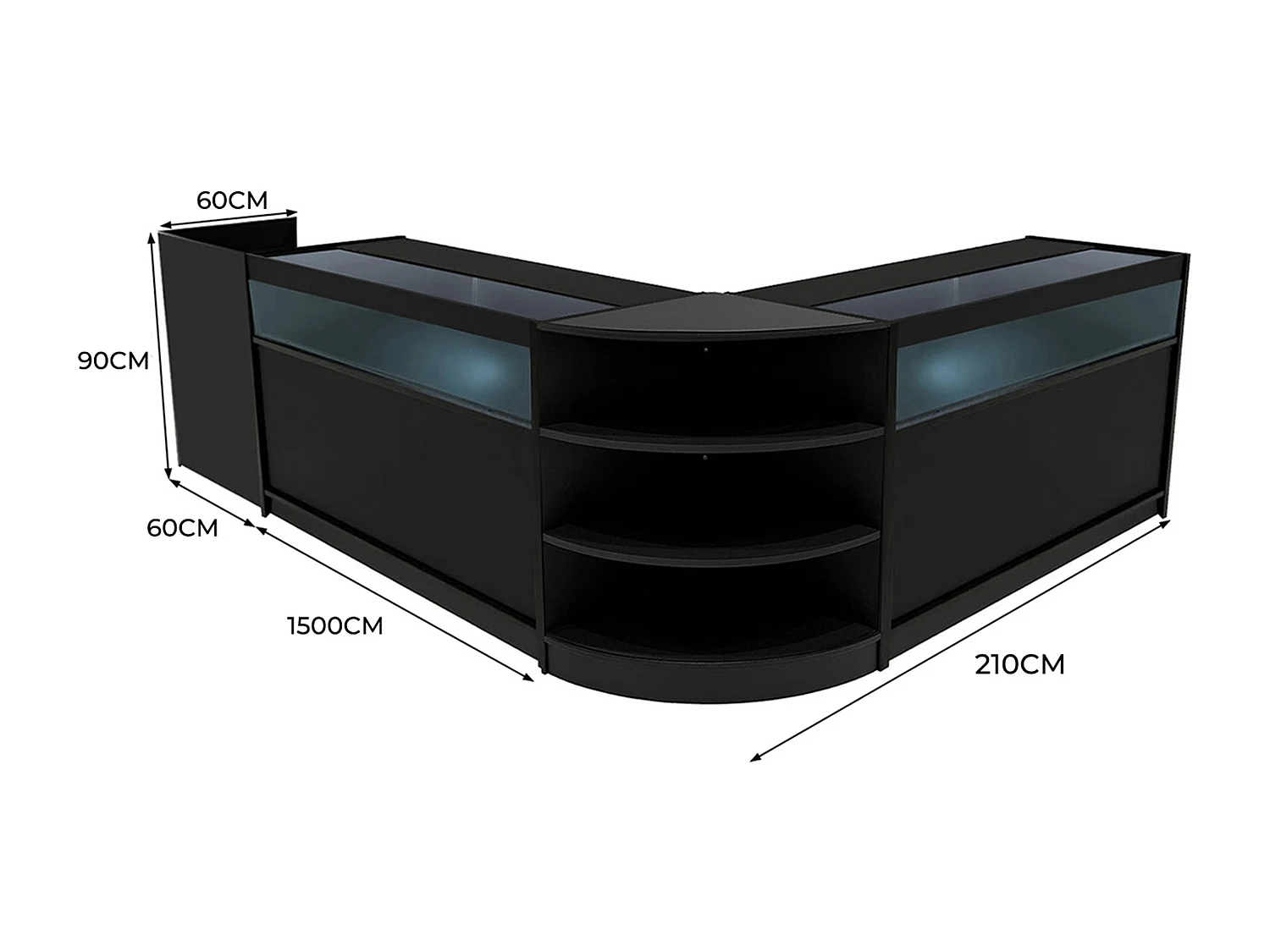Sagittarius LED Verkaufstheken-Set LM60 + B1500 (2 Stück)+ TB60 – Schwarz