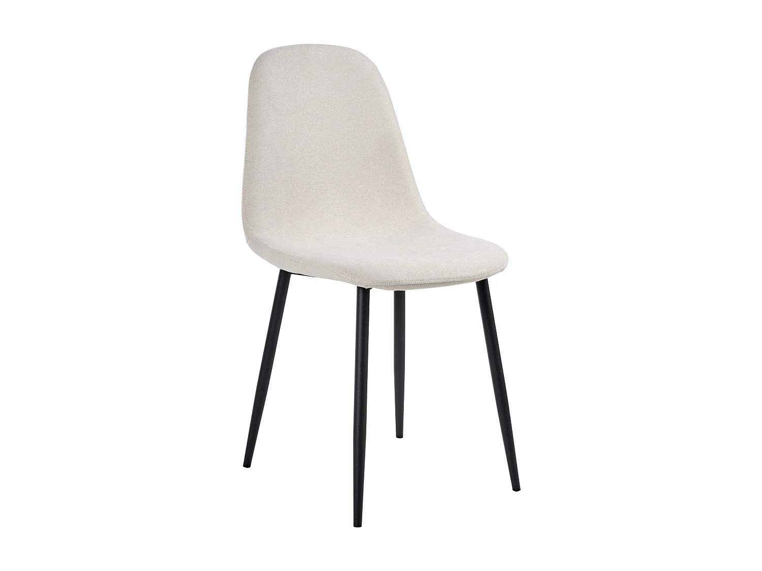 Lot de 4 chaises de salle à manger CRANDALL Tissu Beige clair