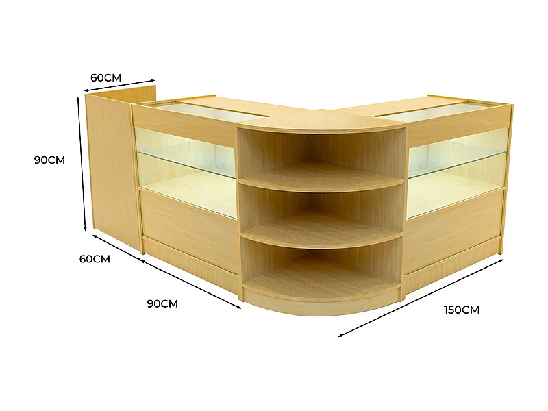 Eclipse LED Winkel Toonbank Set LM60, TB60 & 2 x C900 - Esdoorn
