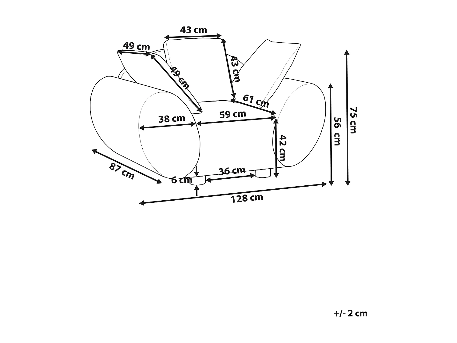 Fauteuil RINGEL avec coussins Tissu Beige clair