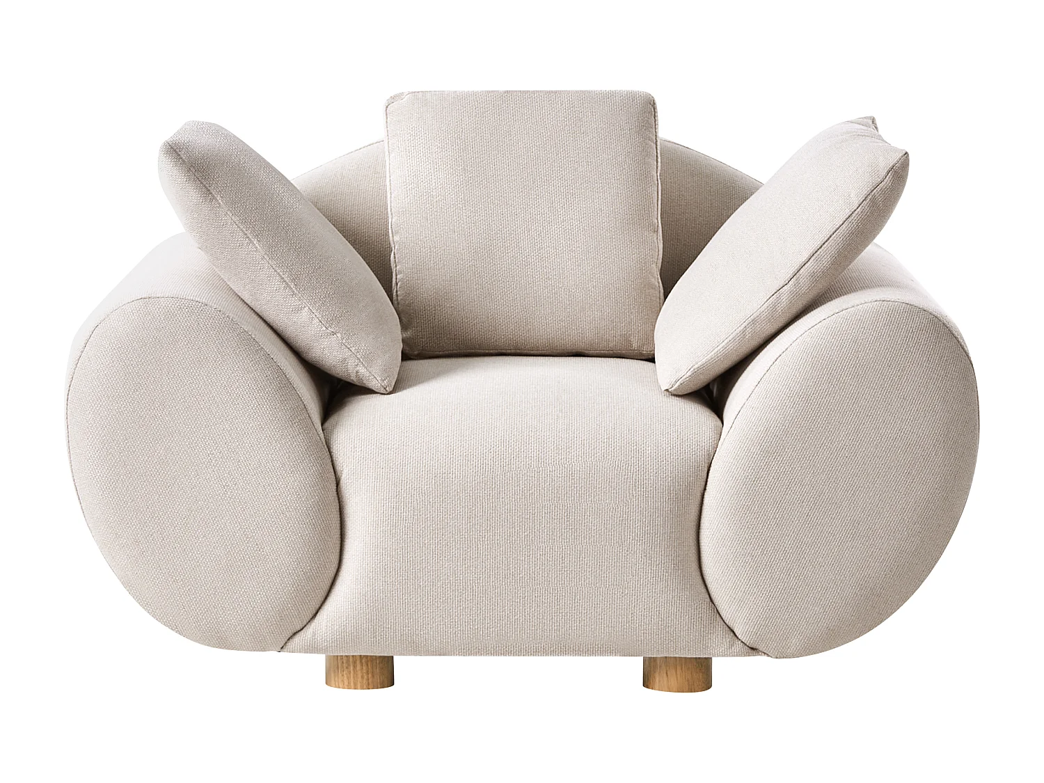 Fauteuil RINGEL avec coussins Tissu Beige clair