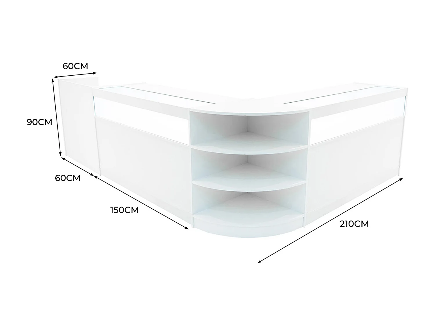 Comptoirs de Vente à LED Ensemble Sagittarius - Blanc LM60, 2 x B1500, TB60