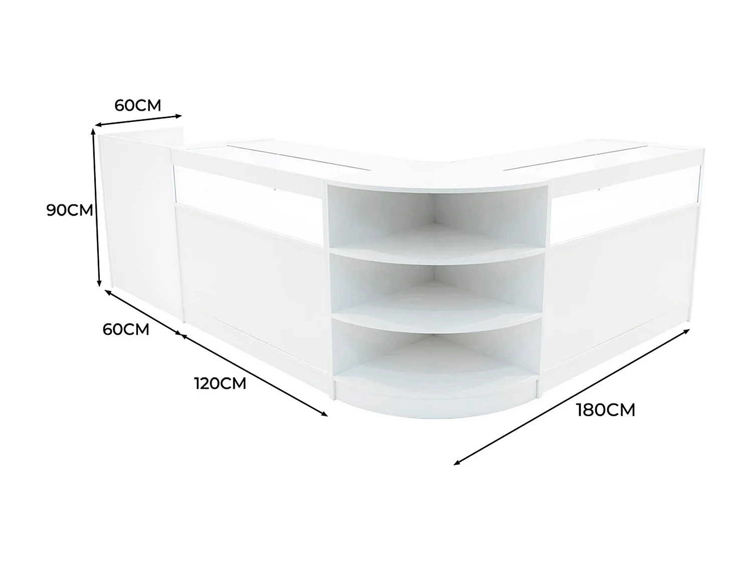 Comptoirs de Vente à LED Ensemble Sagittarius - Blanc LM60, 2 x B1200, TB60