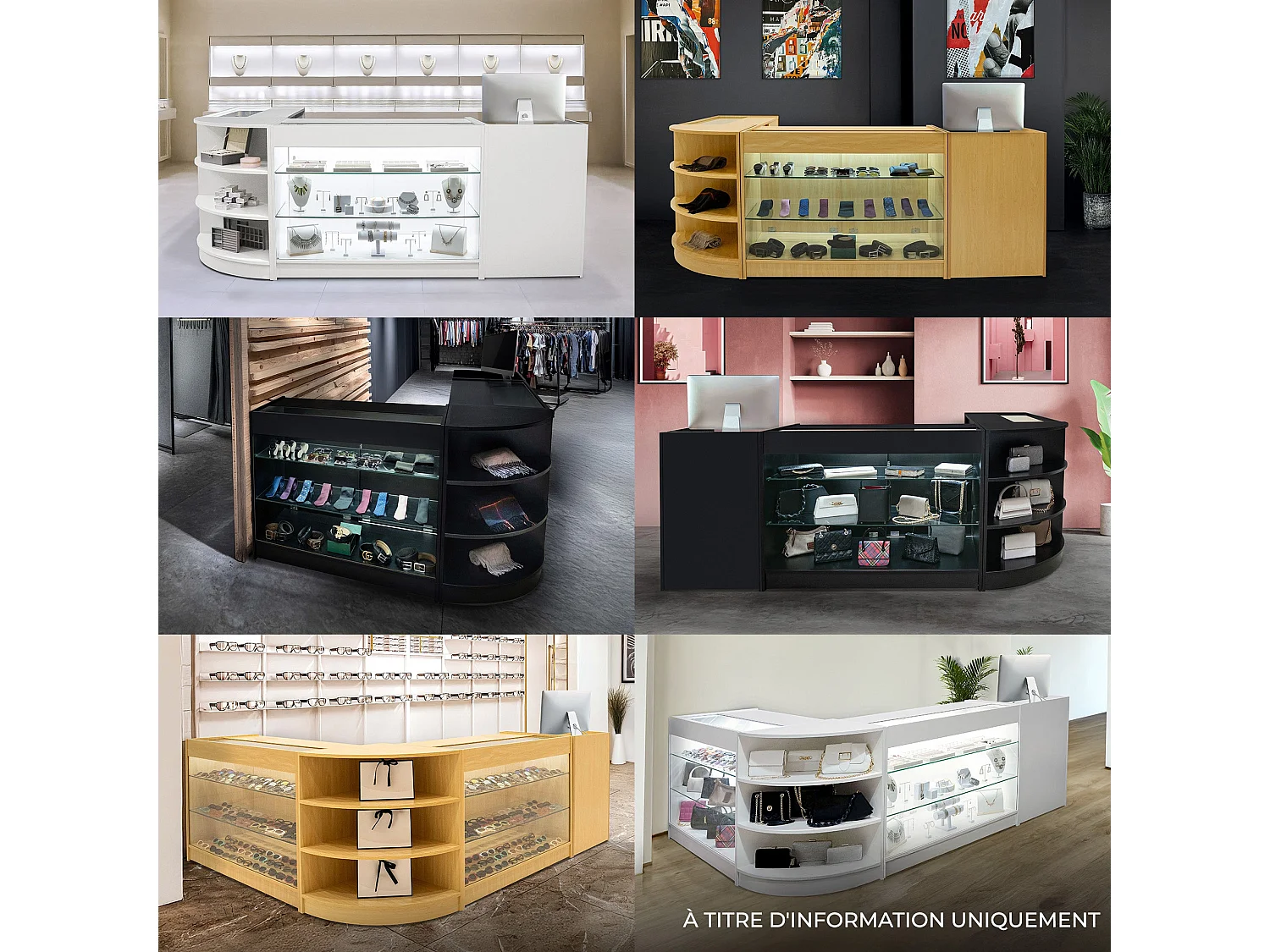 Comptoirs de Vente à LED Ensemble Sagittarius - Érable LM60, 2 x B1200, TB60
