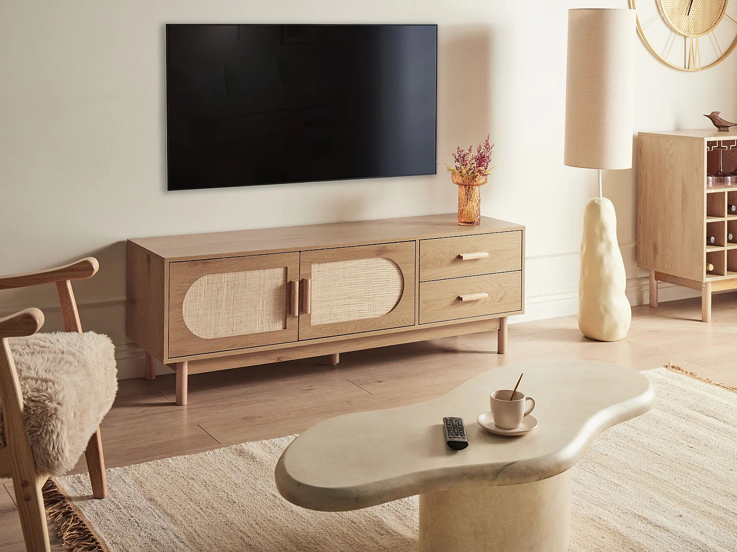 Meuble TV COSTELLO Marron clair