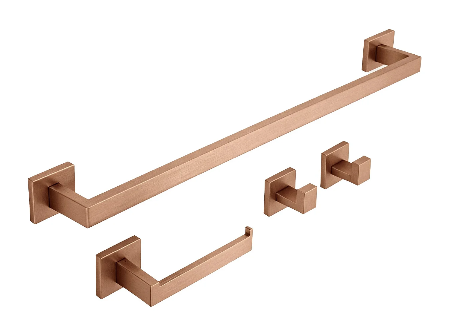 Conjunto De Cabides Para Banheiro Rea Rio 4 Pieces Brush Copper