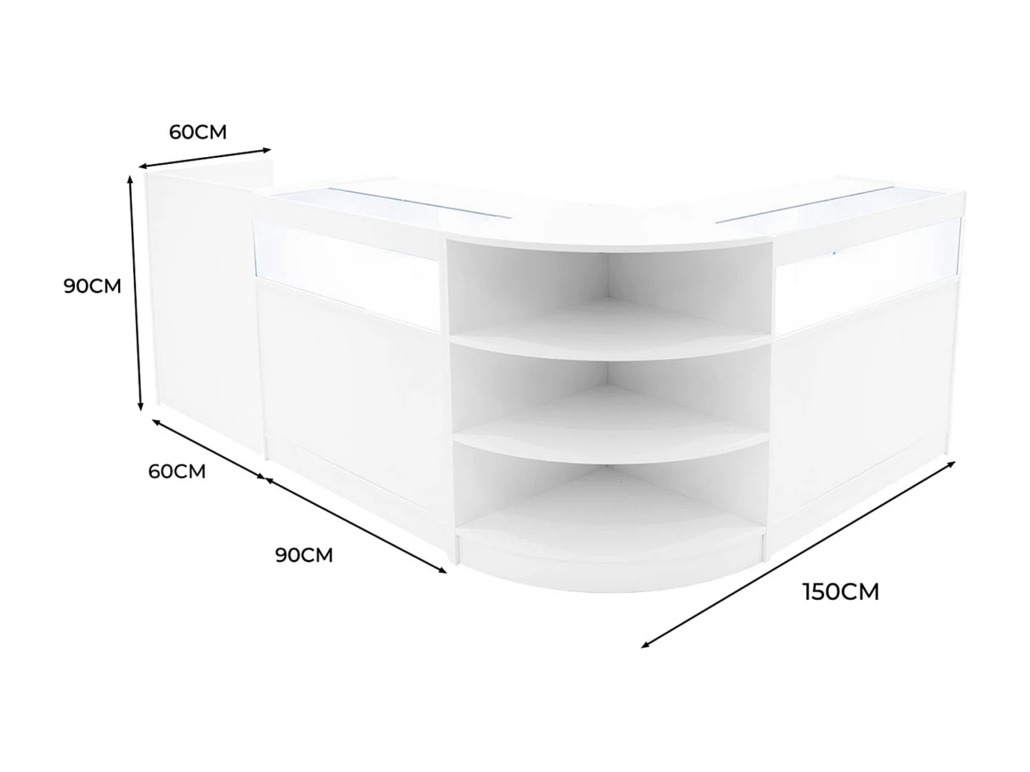Comptoirs de Vente à LED Ensemble Sagittarius - Blanc LM60, 2 x B900, TB60