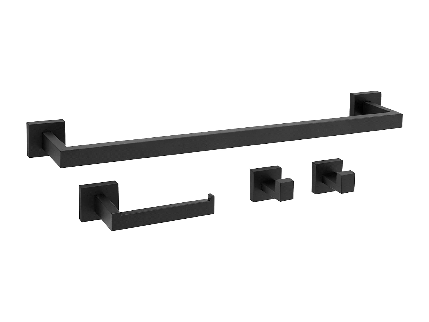 Ensemble De Cintres De Salle De Bain Rea Rio 4 Pieces Black