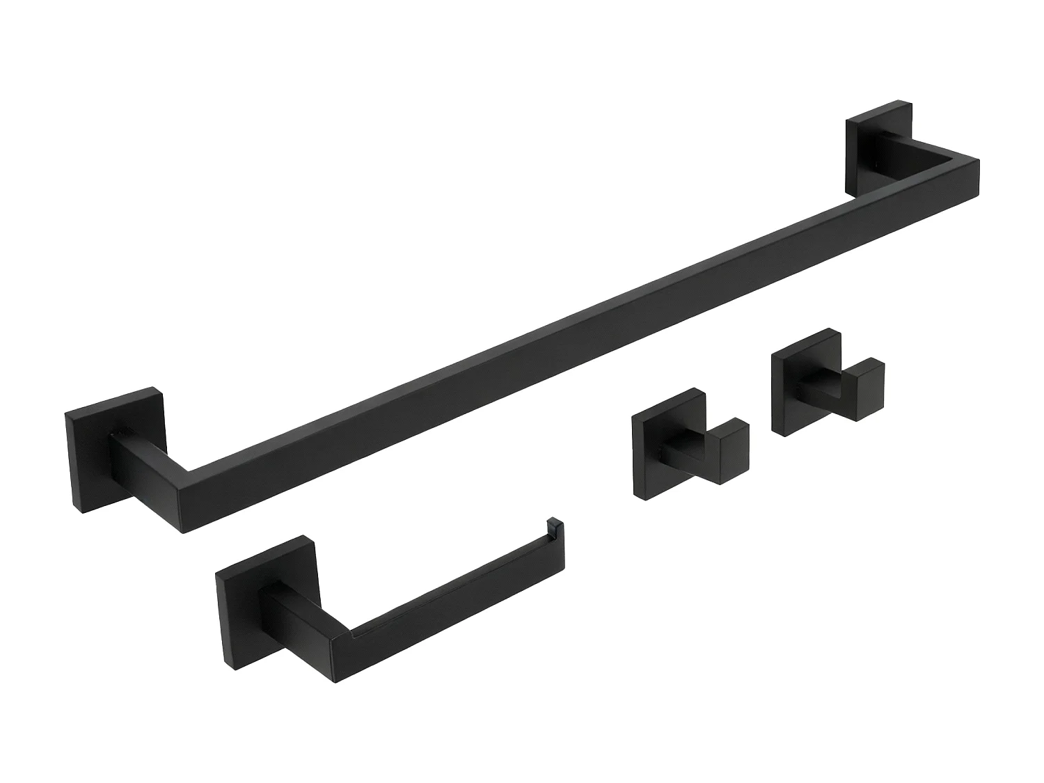 Ensemble De Cintres De Salle De Bain Rea Rio 4 Pieces Black