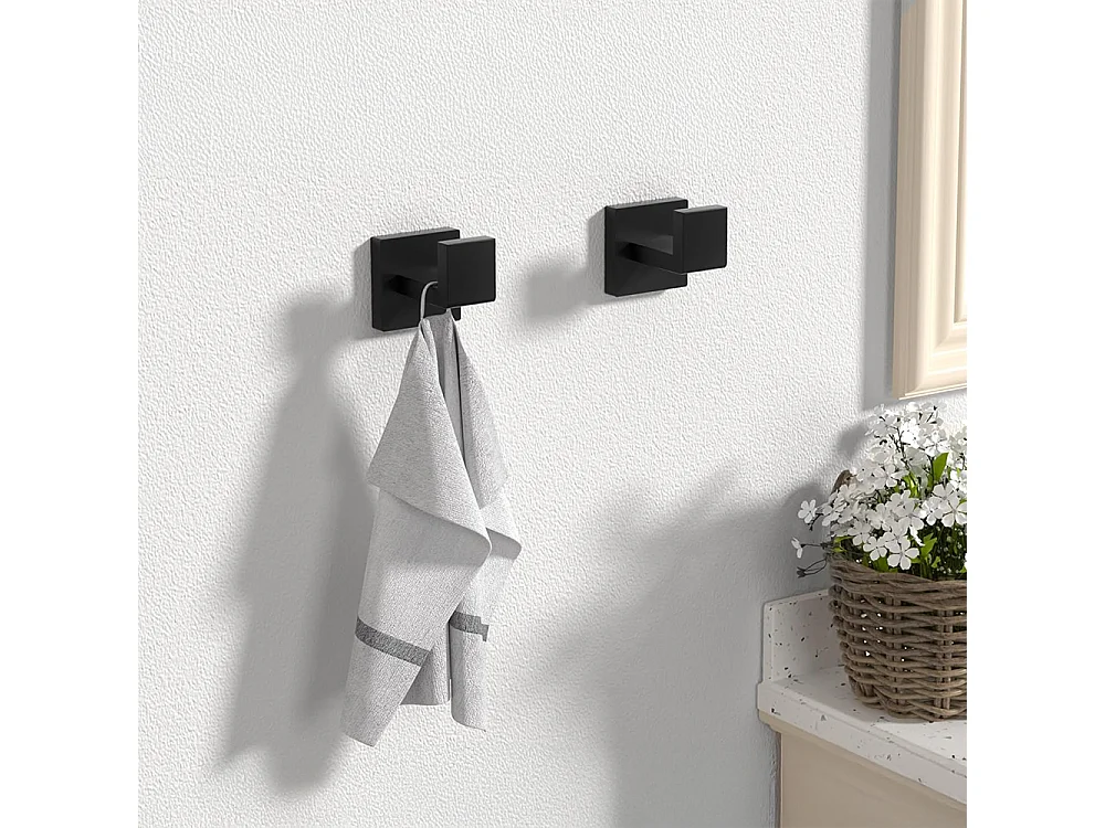 Ensemble De Cintres De Salle De Bain Rea Rio 4 Pieces Black