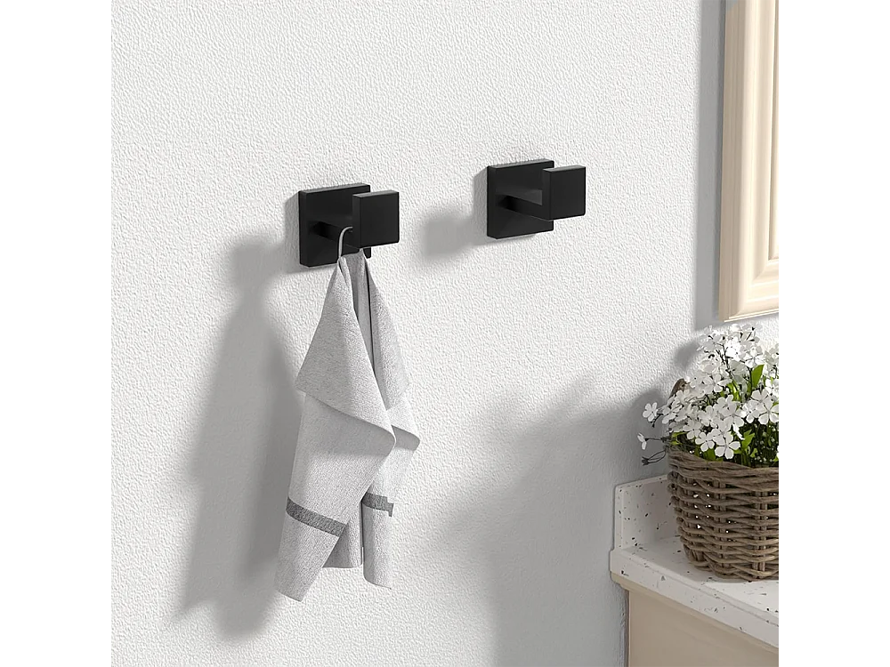 Ensemble De Cintres De Salle De Bain Rea Rio 4 Pieces Black