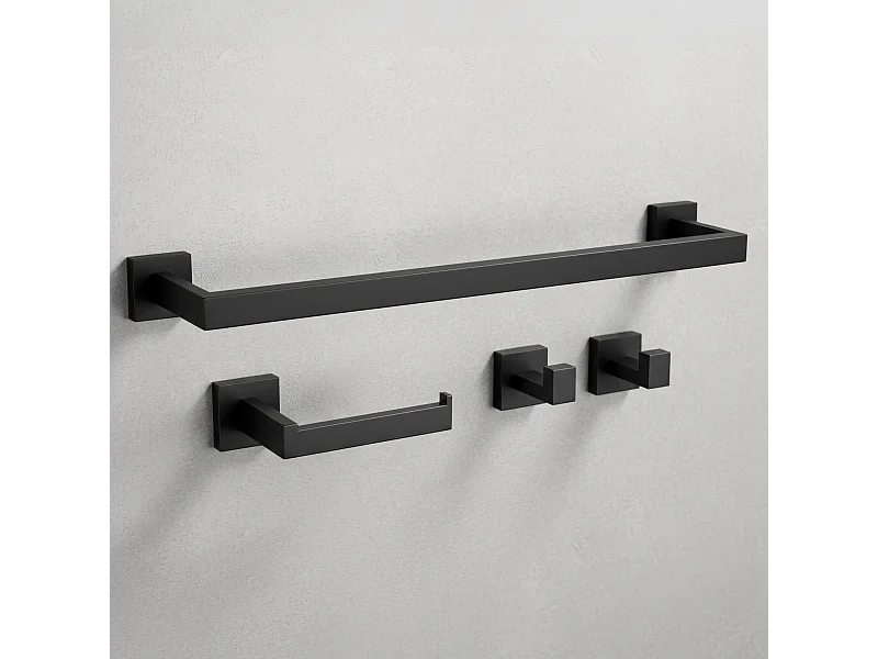 Set Di Grucce Per Il Bagno Rea Rio 4 Pieces Black