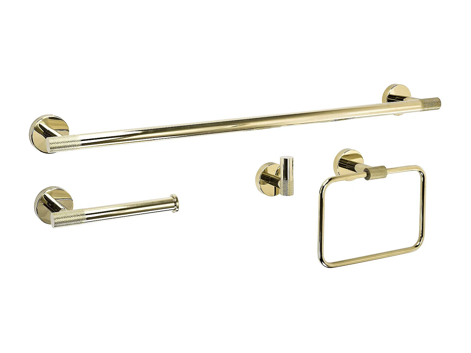 Set Di Grucce Per Il Bagno Rea Grid 4 Pieces Gold