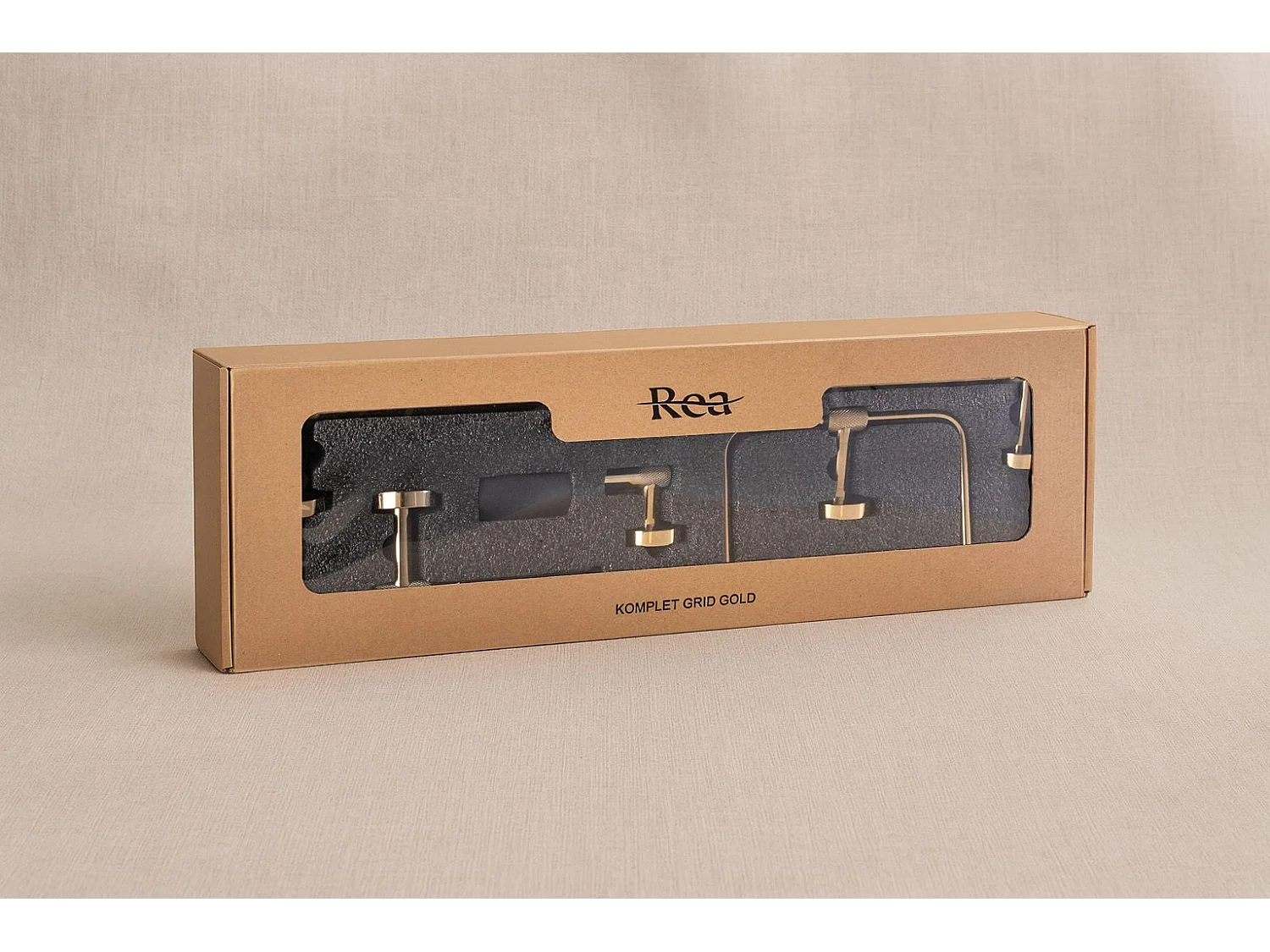 Ensemble De Cintres De Salle De Bain Rea Grid 4 Pieces Gold