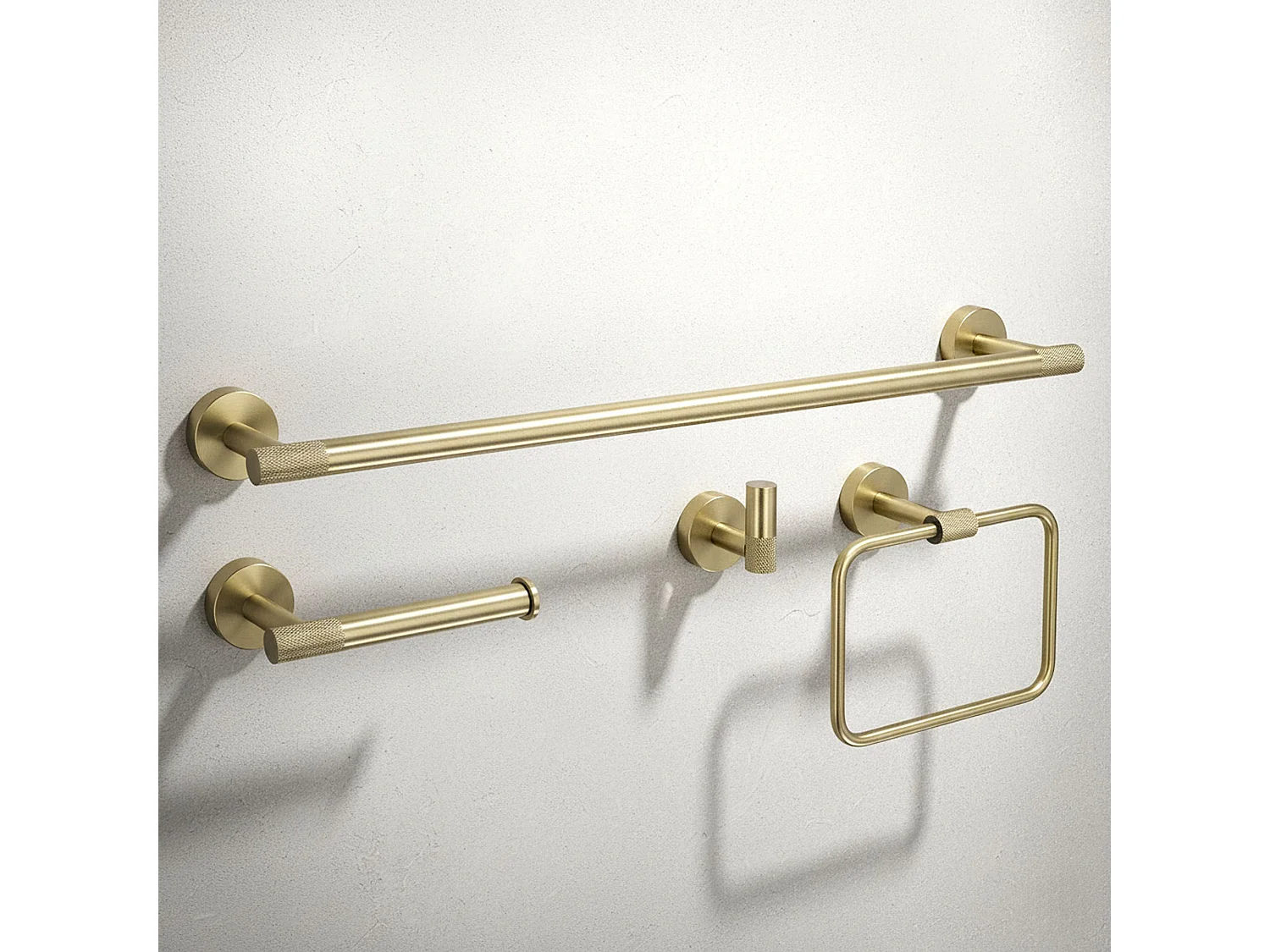 Ensemble De Cintres De Salle De Bain Rea Grid 4 Pieces Brush Gold