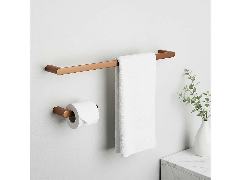 Ensemble De Cintres De Salle De Bain Rea Mati 4 Pieces Brush Copper