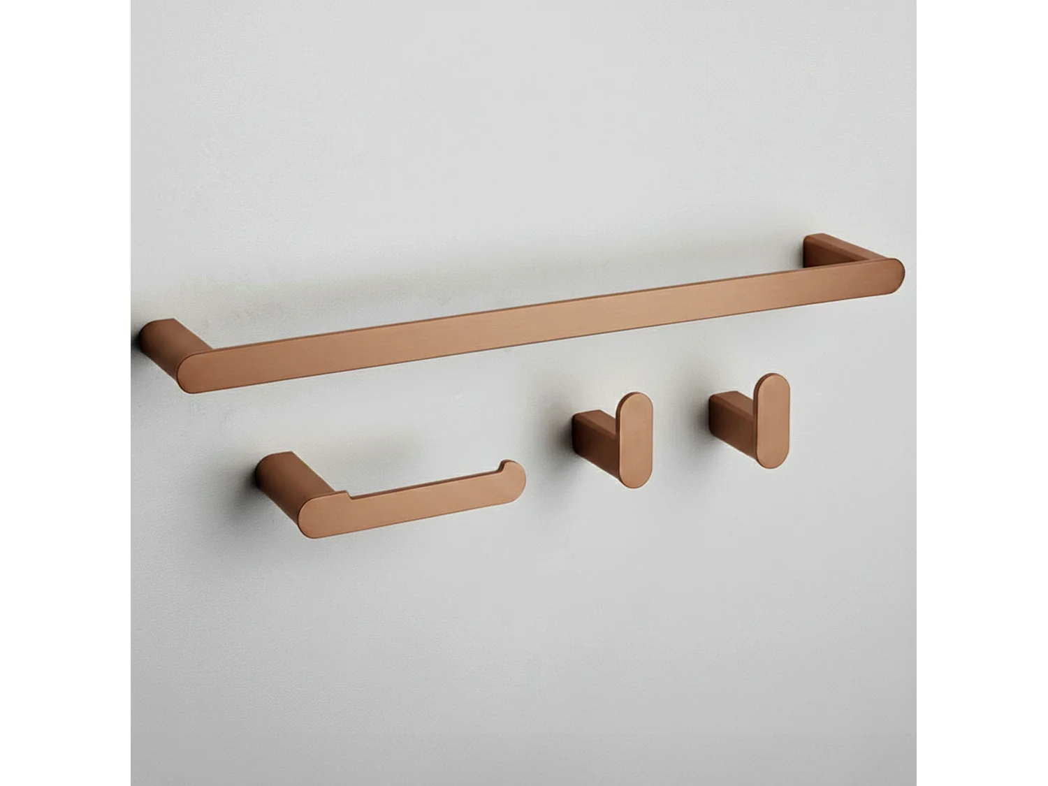 Conjunto De Cabides Para Banheiro Rea Mati 4 Pieces Brush Copper