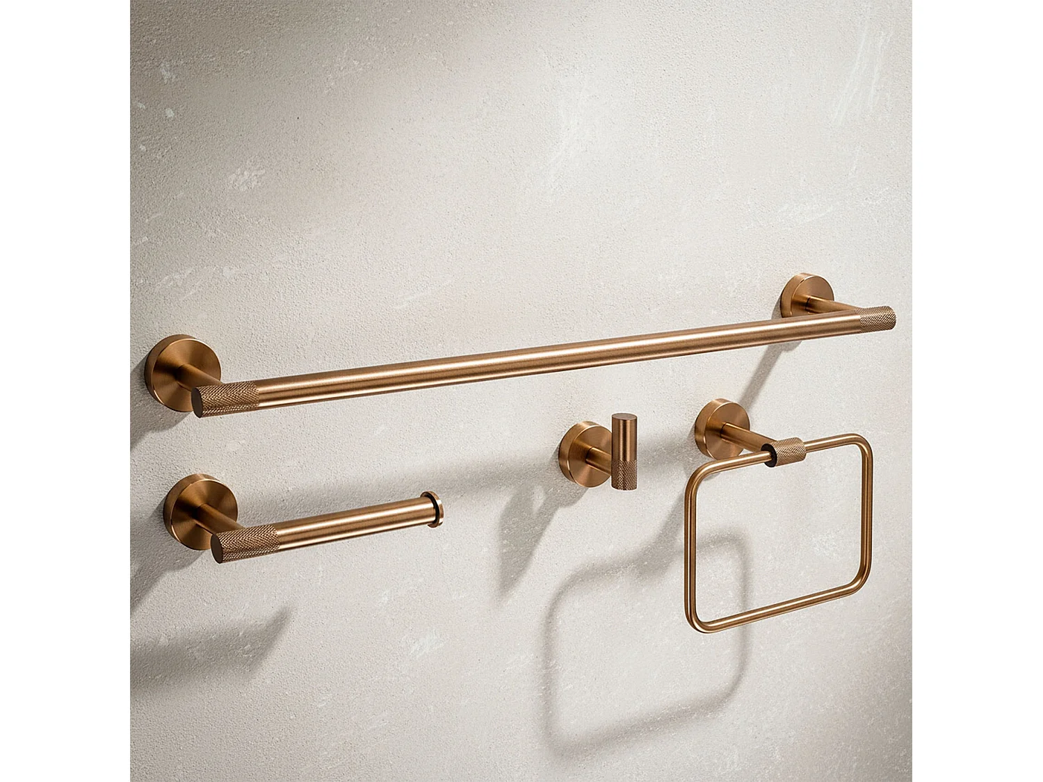 Ensemble De Cintres De Salle De Bain Rea Grid 4 Pieces Brush Copper