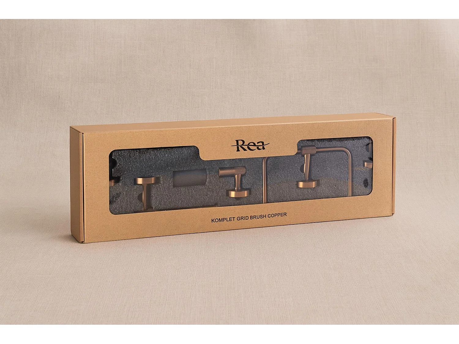 Ensemble De Cintres De Salle De Bain Rea Grid 4 Pieces Brush Copper