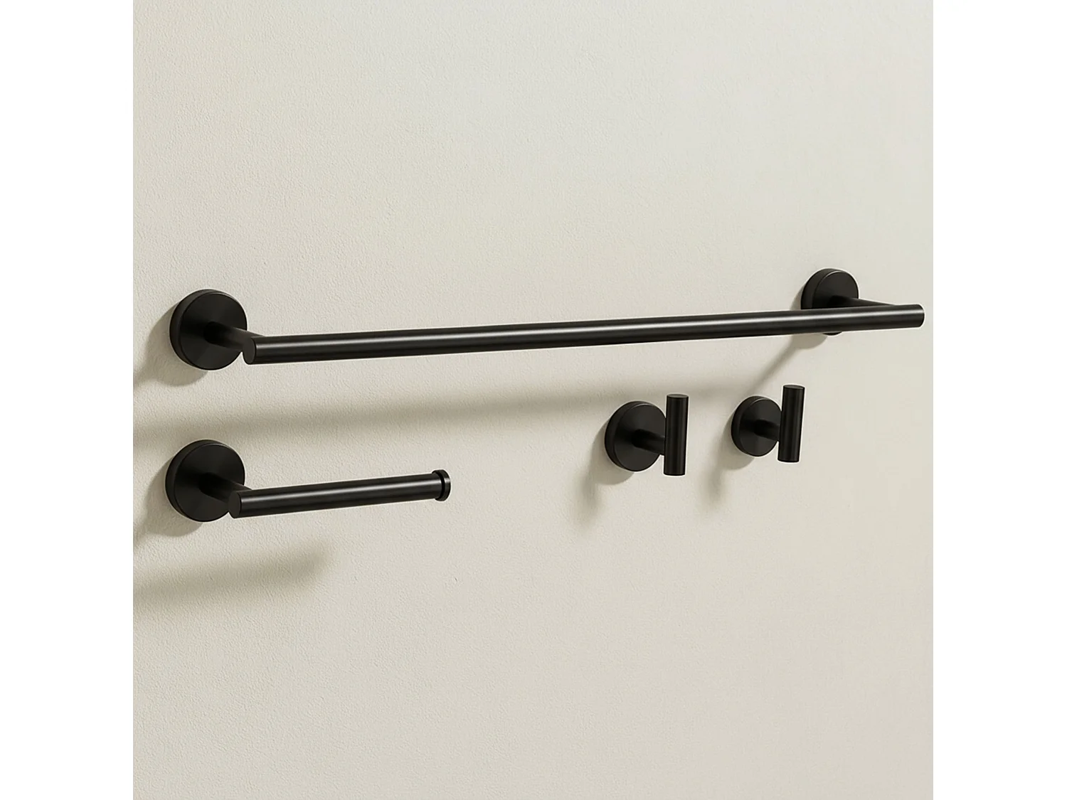 Ensemble De Cintres De Salle De Bain Rea Ari 4 Pieces Black