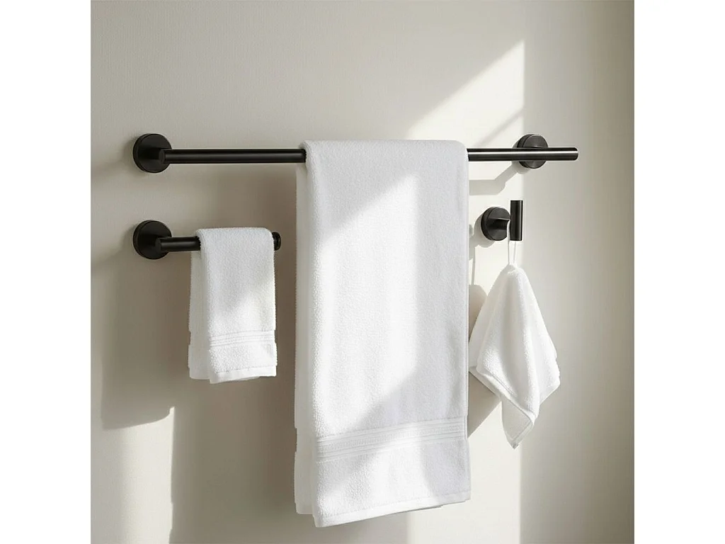 Ensemble De Cintres De Salle De Bain Rea Ari 4 Pieces Black