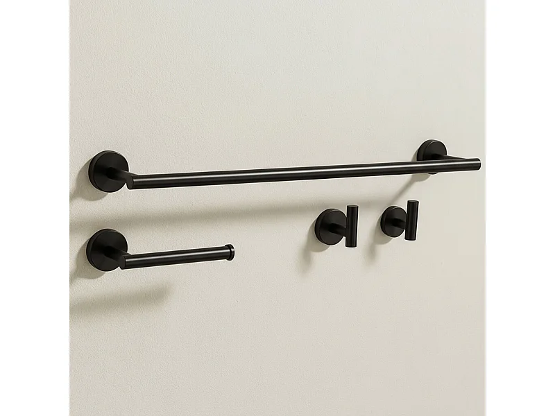 Set Di Grucce Per Il Bagno Rea Ari 4 Pieces Black