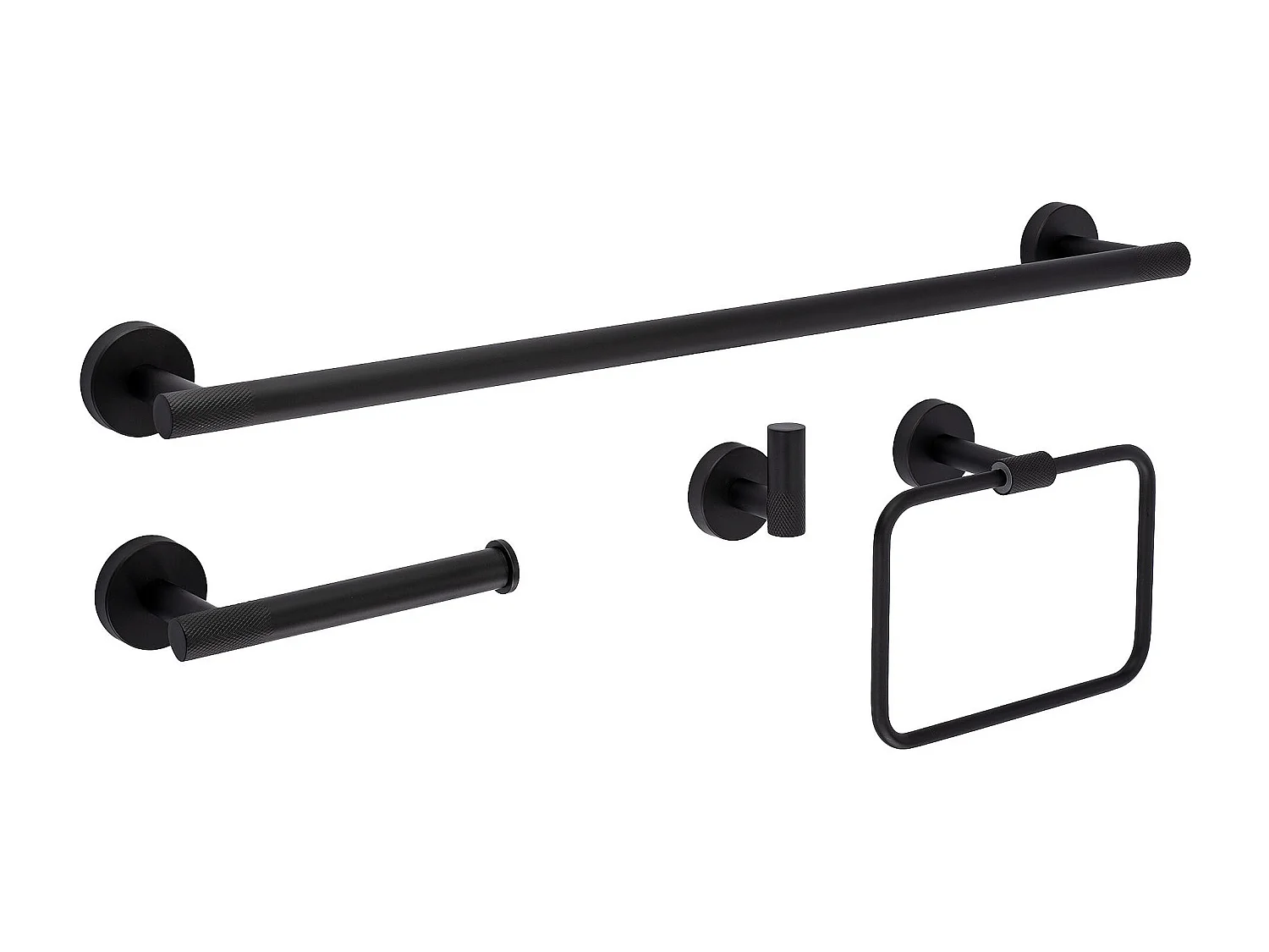 Ensemble De Cintres De Salle De Bain Rea Grid 4 Pieces Black