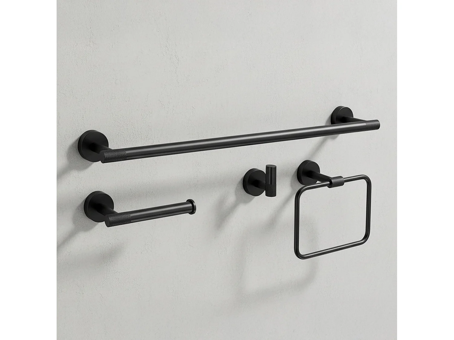 Ensemble De Cintres De Salle De Bain Rea Grid 4 Pieces Black