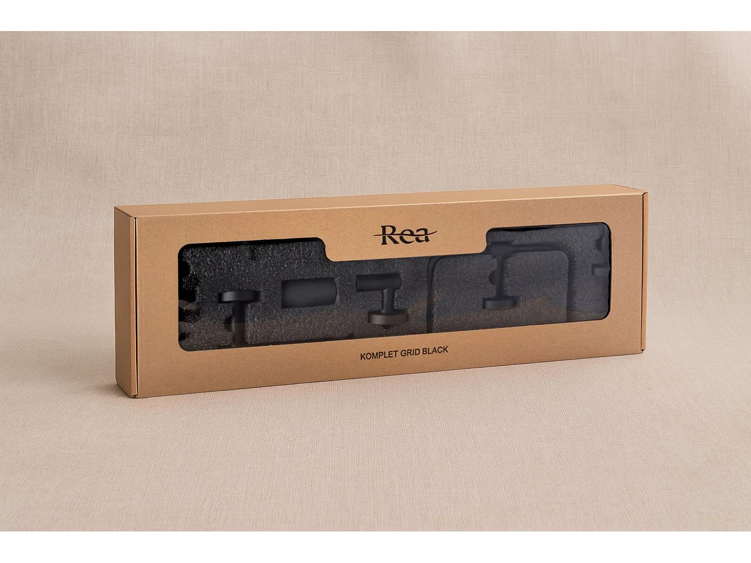 Ensemble De Cintres De Salle De Bain Rea Grid 4 Pieces Black