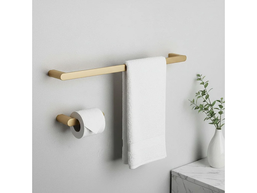 Set Di Grucce Per Il Bagno Rea Mati 4 Pieces Brush Gold