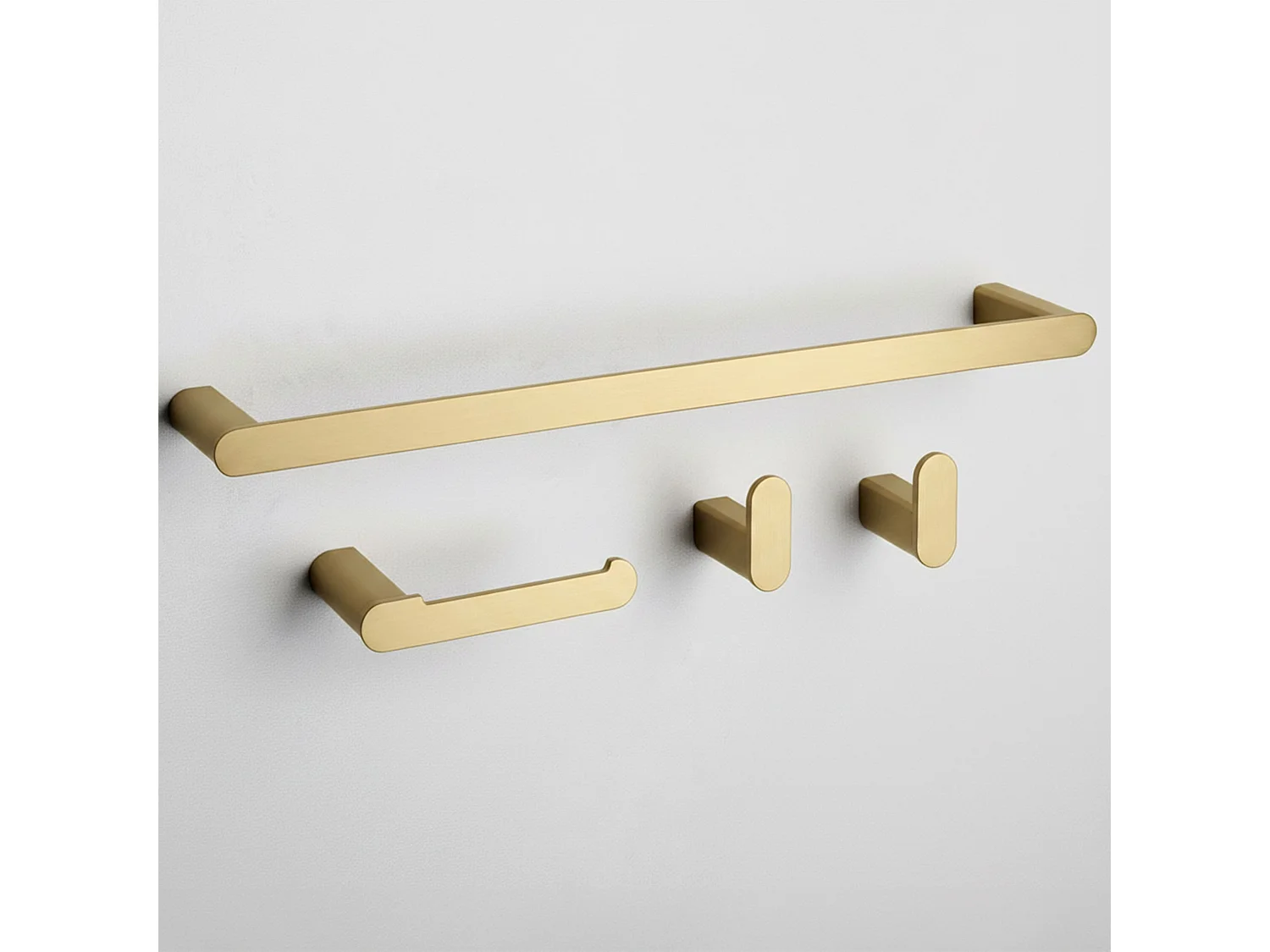 Ensemble De Cintres De Salle De Bain Rea Mati 4 Pieces Brush Gold