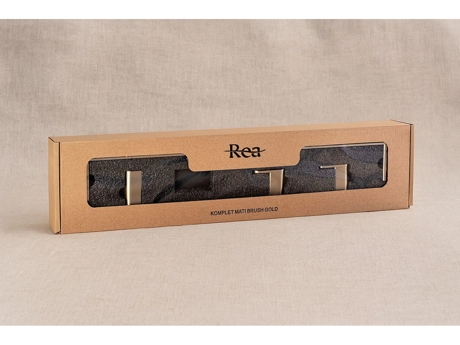 Ensemble De Cintres De Salle De Bain Rea Mati 4 Pieces Brush Gold