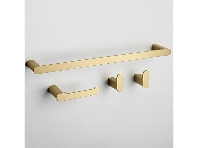 Set Di Grucce Per Il Bagno Rea Mati 4 Pieces Brush Gold