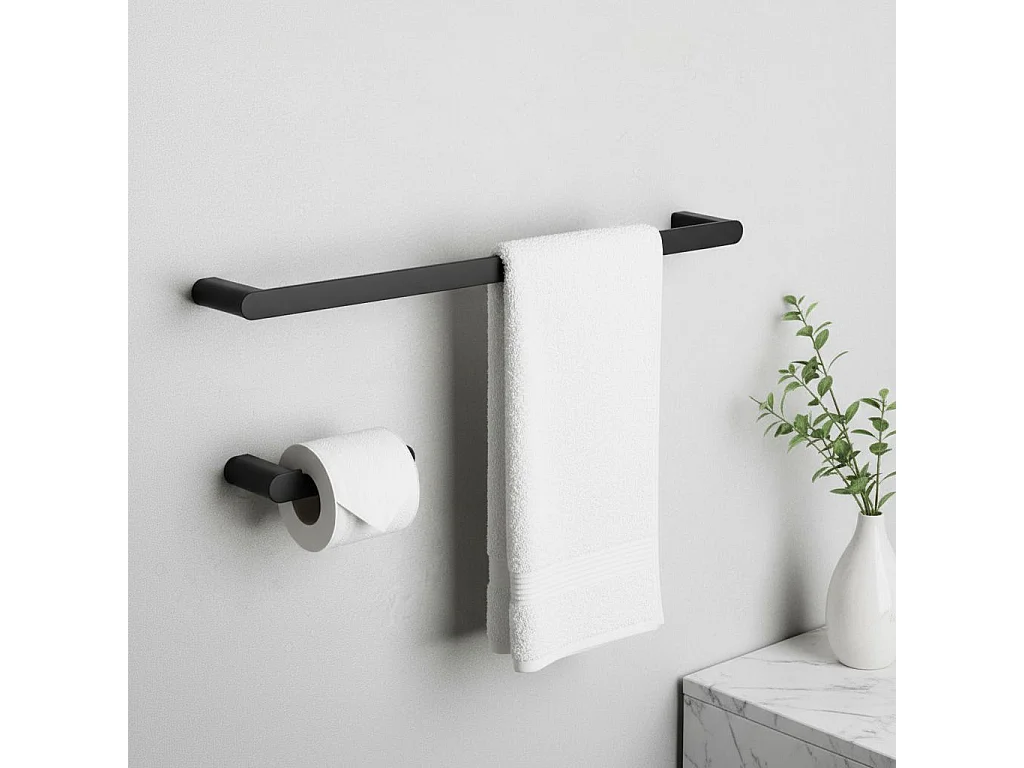 Ensemble De Cintres De Salle De Bain Rea Mati 4 Pieces Black