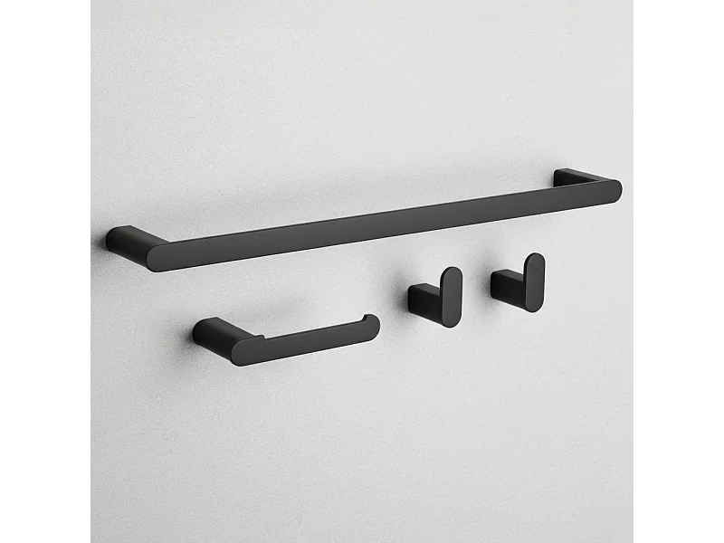 Set Di Grucce Per Il Bagno Rea Mati 4 Pieces Black