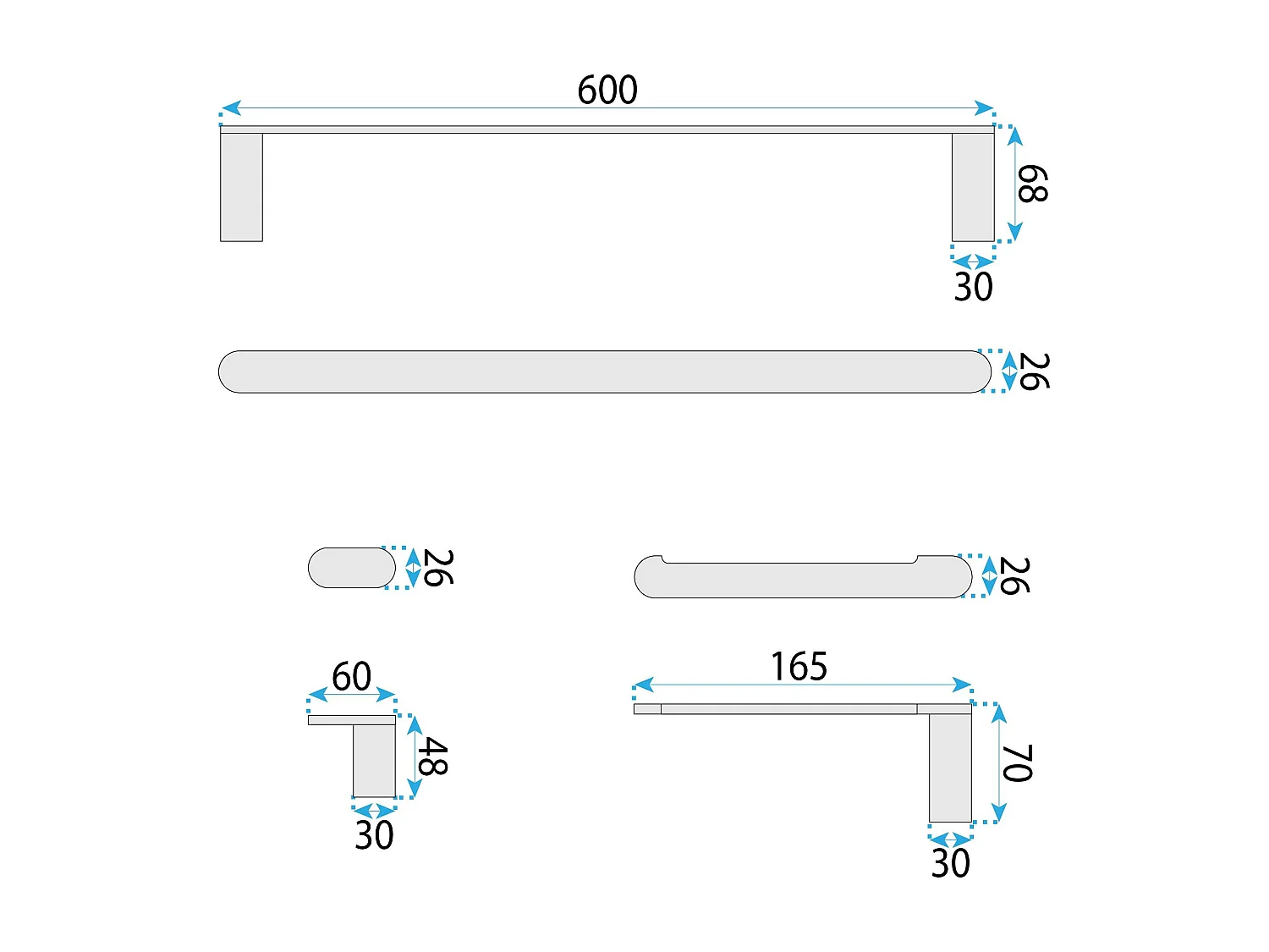 Ensemble De Cintres De Salle De Bain Rea Mati 4 Pieces Gold