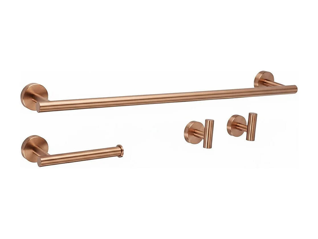 Conjunto De Cabides Para Banheiro Rea Ari 4 Pieces Brush Copper