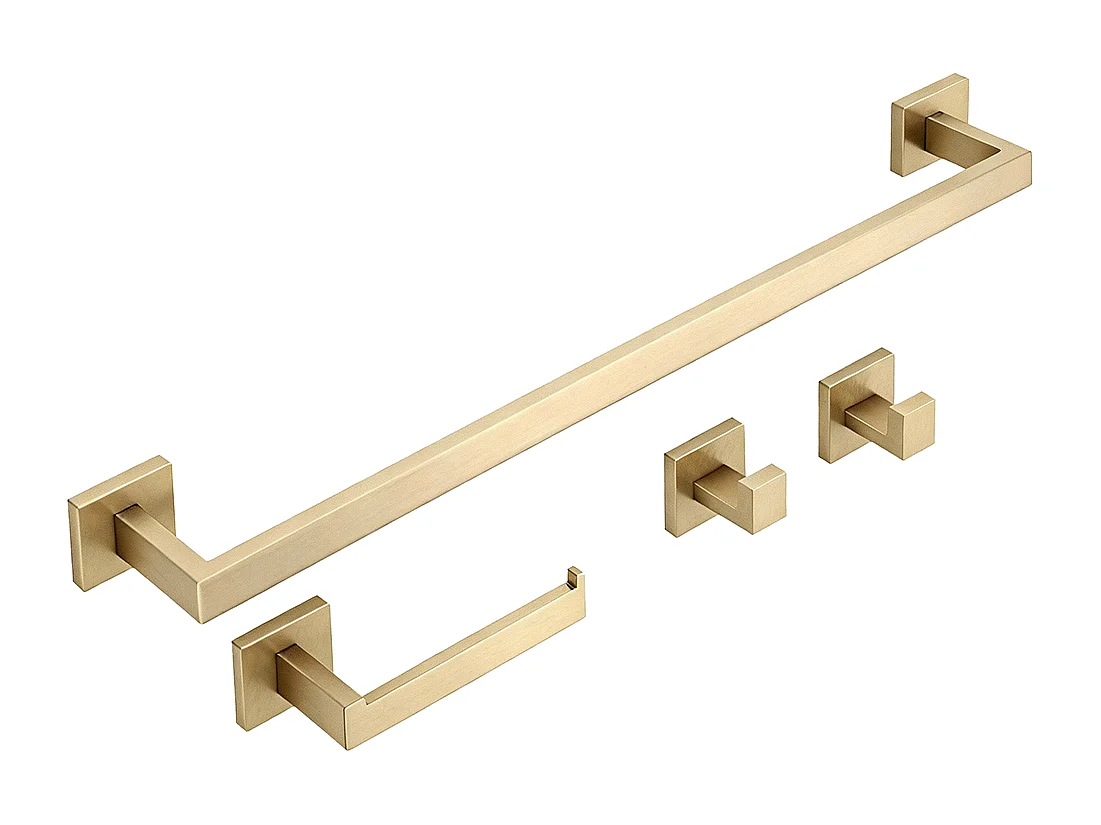 Set Di Grucce Per Il Bagno Rea Rio 4 Pieces Brush Gold