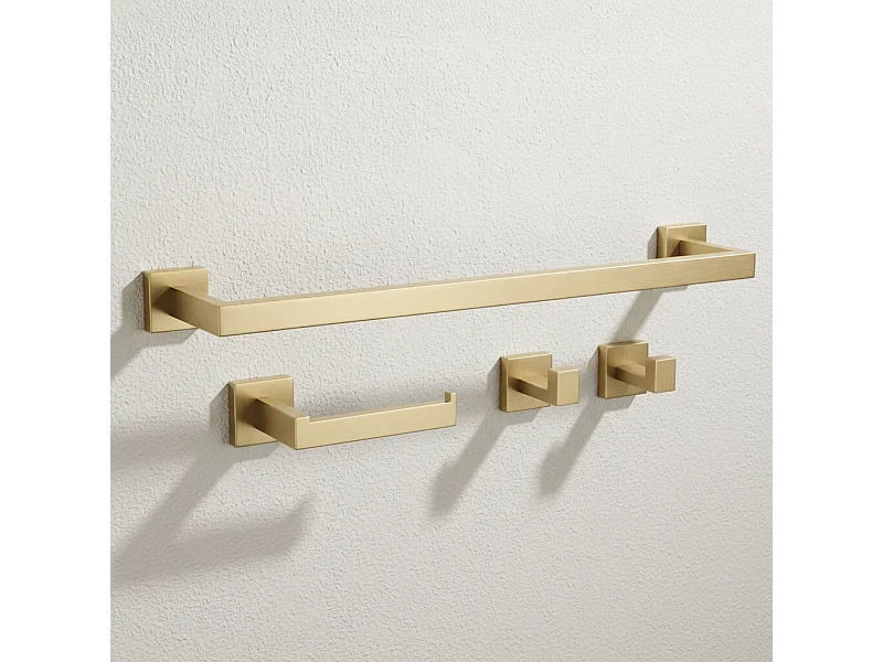 Set Di Grucce Per Il Bagno Rea Rio 4 Pieces Brush Gold