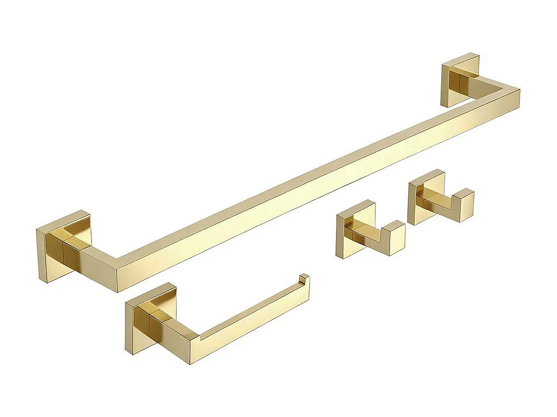 Ensemble De Cintres De Salle De Bain Rea Rio 4 Pieces Gold