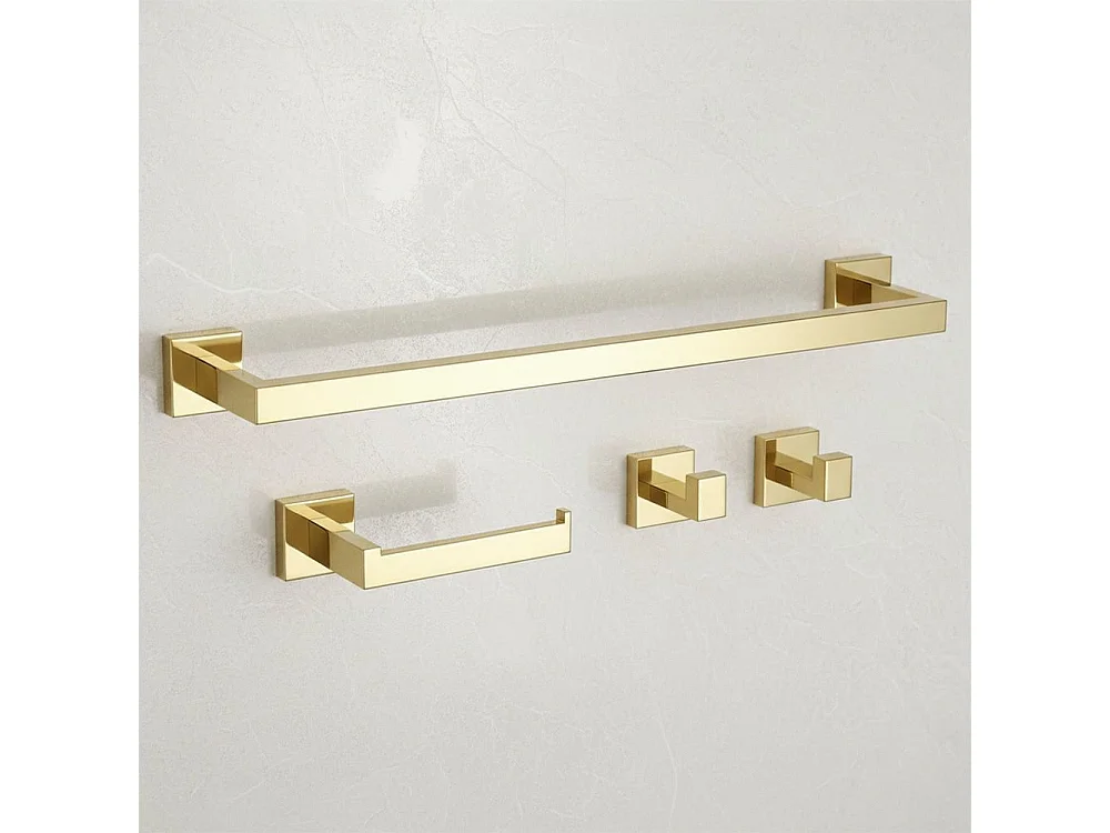 Ensemble De Cintres De Salle De Bain Rea Rio 4 Pieces Gold