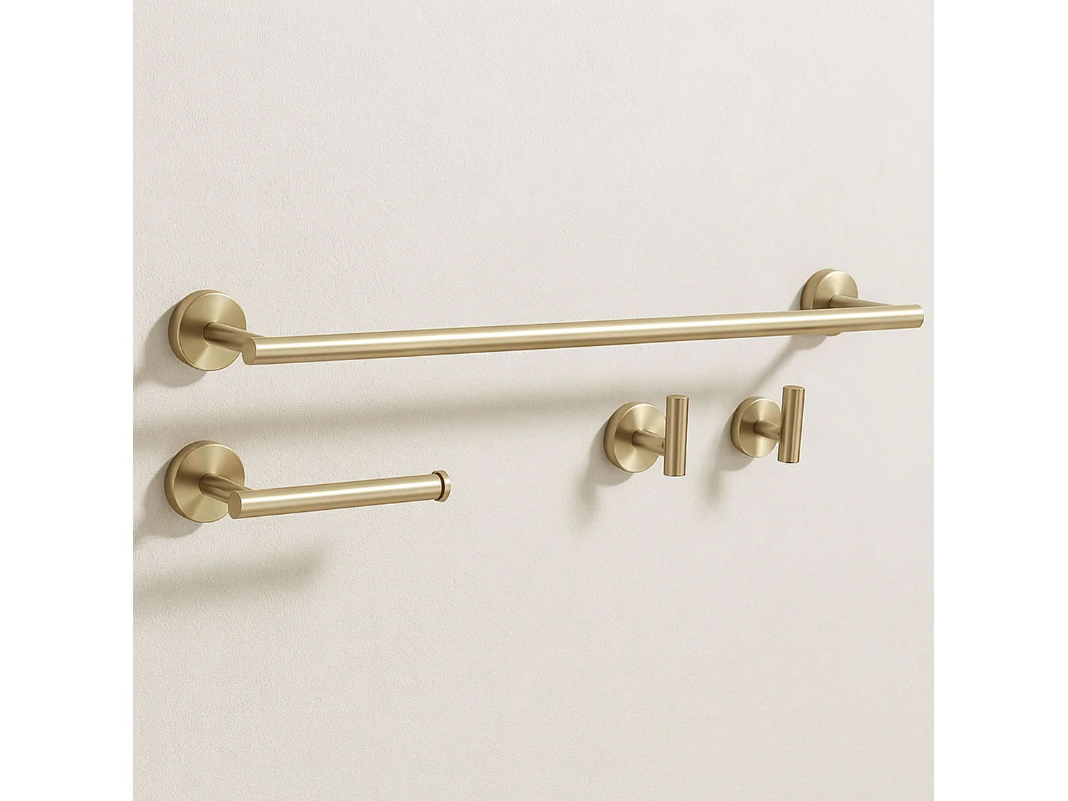 Ensemble De Cintres De Salle De Bain Rea Ari 4 Pieces Brush Gold